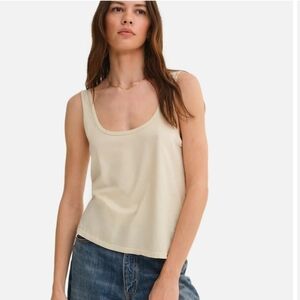 Mate The Label Organic Cotton Layering Tank In Bone